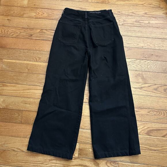 Favorite Daughter The Masha Phantom Super High Rise Wide Leg Black Jeans 29x26 - Picture 7 of 8